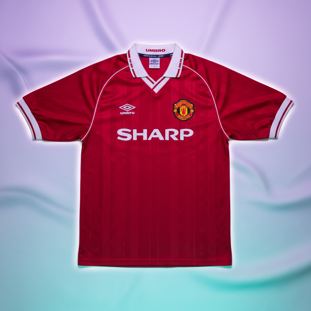 Man United 1999 Jersey Flat Lay Details 1:1