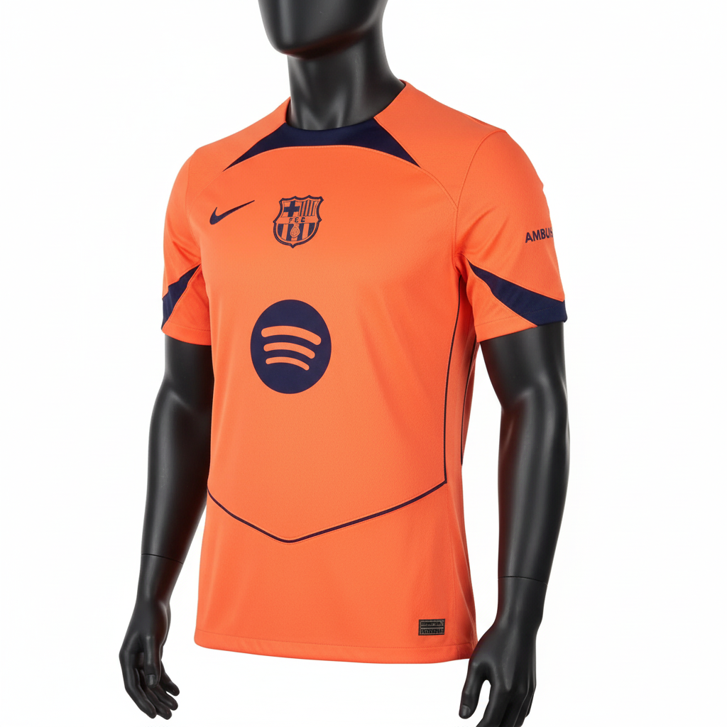 Hyper-realistic Barcelona 3rd Jersey Product Photography
