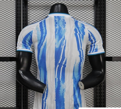 2026 Player Version Argentina White and Light Blue with Brushstroke Stripes