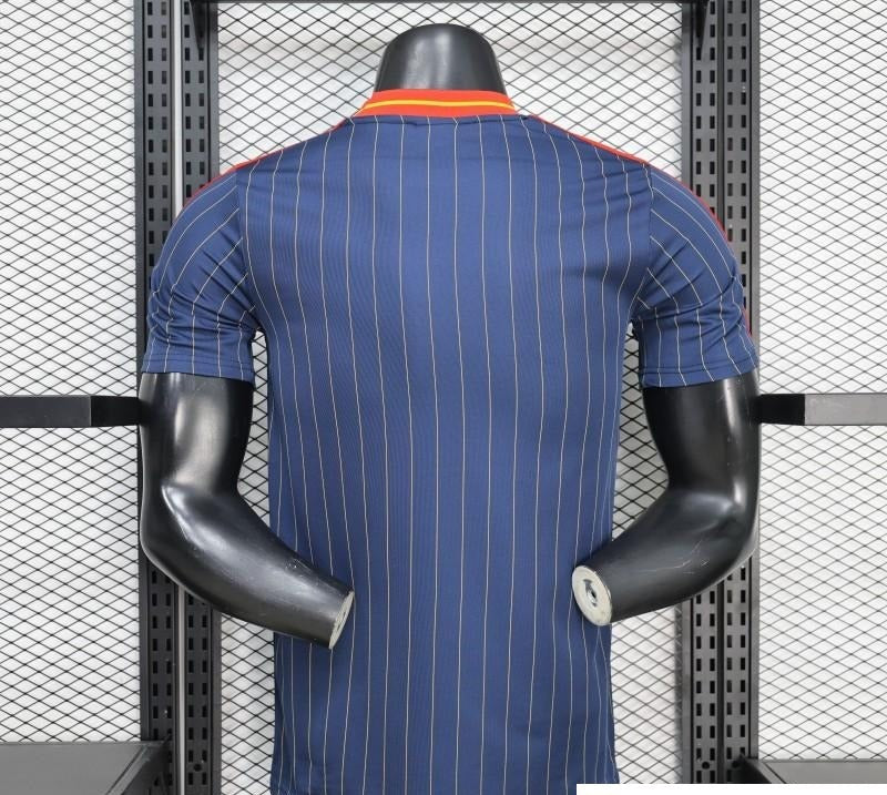 2026 Player Version Spain Navy Blue with Thin Yellow Pinstripes Jersey