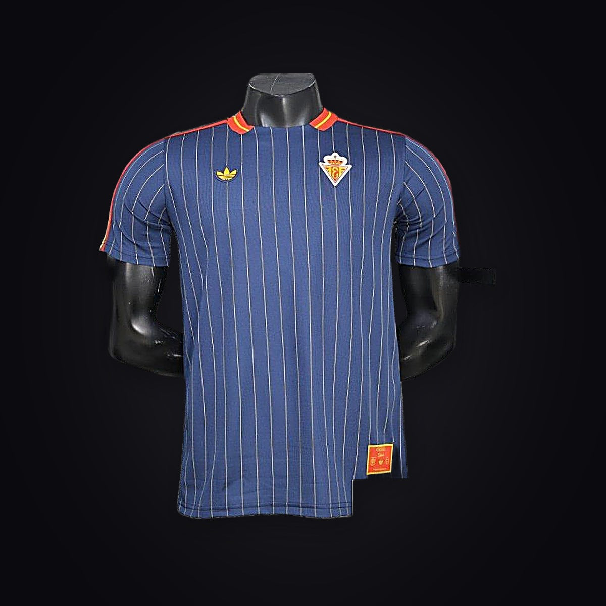 2026 Player Version Spain Navy Blue with Thin Yellow Pinstripes Jersey